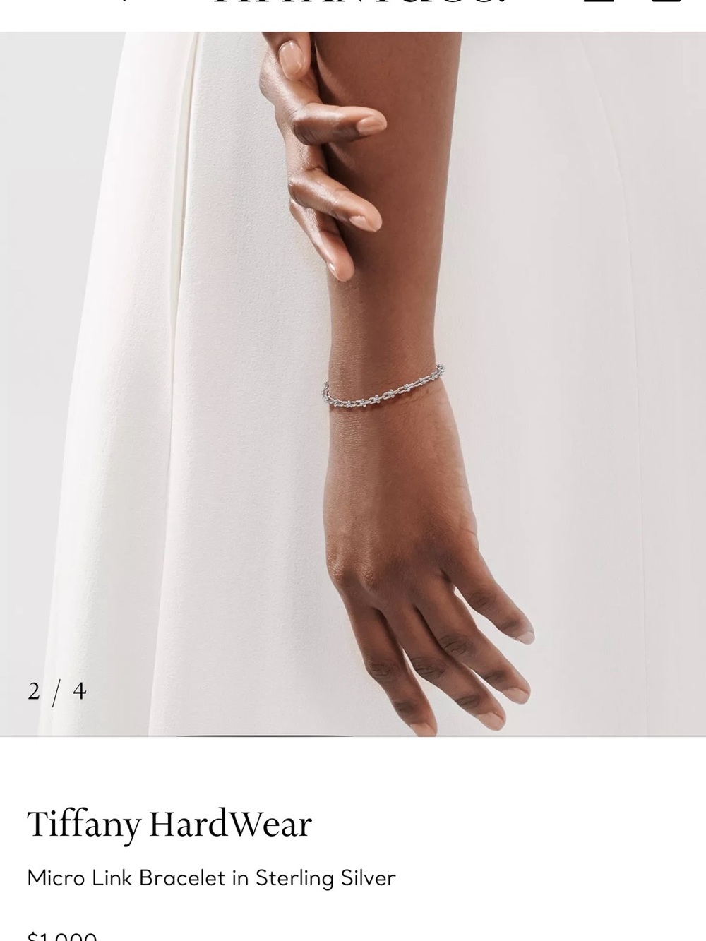 Tiffany & Co. Sterling Silver Micro Link Bracelet small size